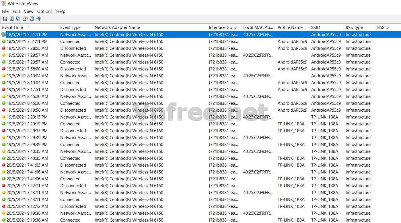 Xem lịch sử kết nối mạng wifi