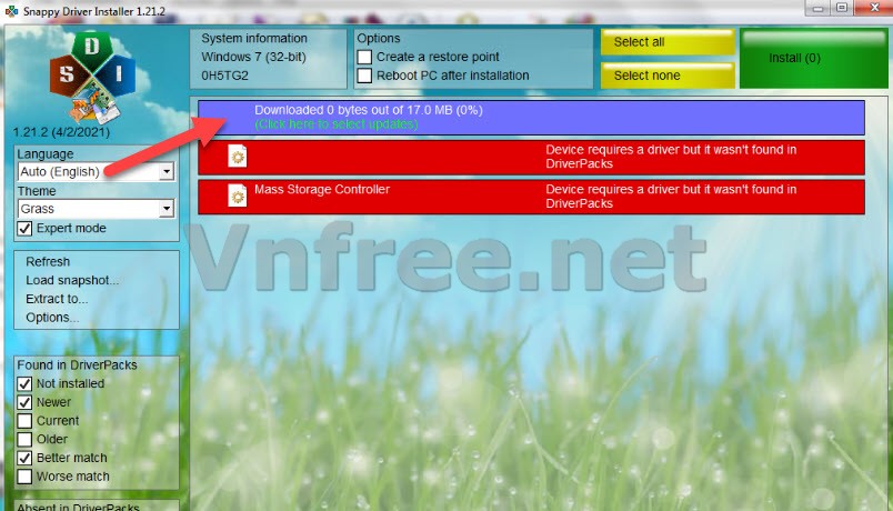 Cài driver online với Snappy Driver