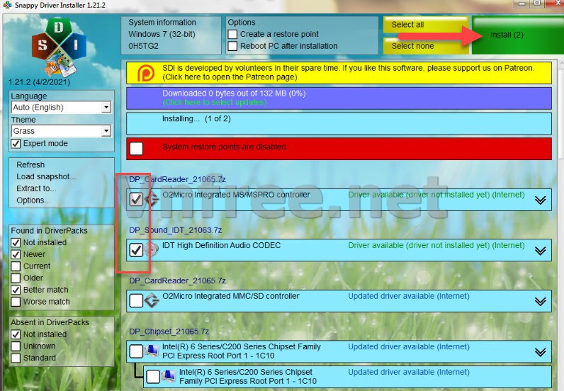 Cài driver online với Snappy Driver