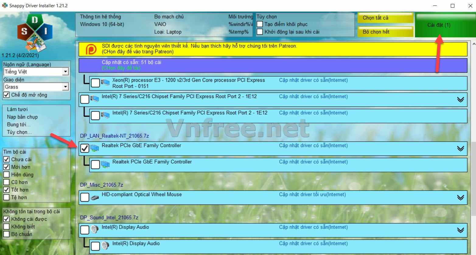 Sử dụng Snappy Driver để cập nhật Driver mới