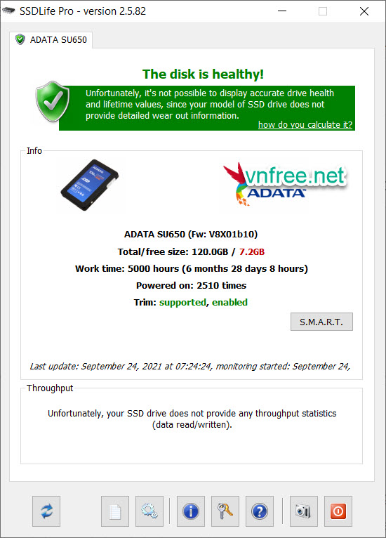 Kiểm tra sức khỏe, tuổi thọ ổ cứng SSD với SSDLife Pro