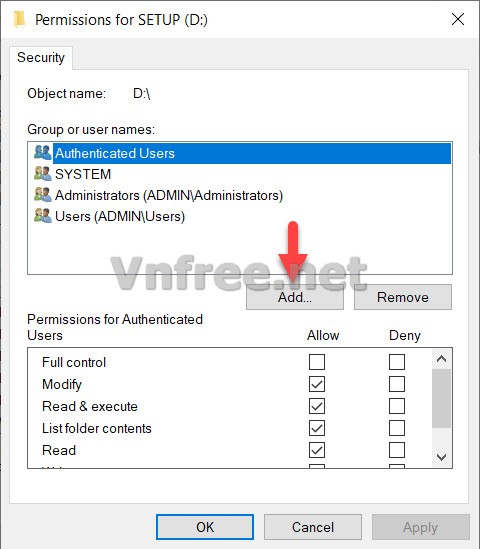 sửa lỗi You do not have permission to access \\ComputerName\ .Contact your network administrator to request access