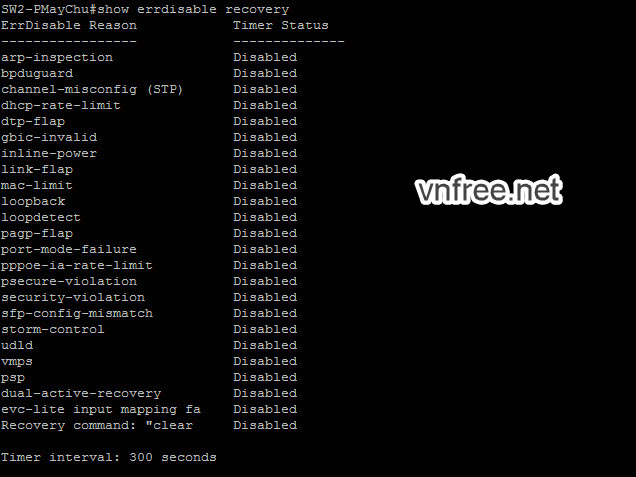 Sửa lỗi Port bị trạng thái err-disable