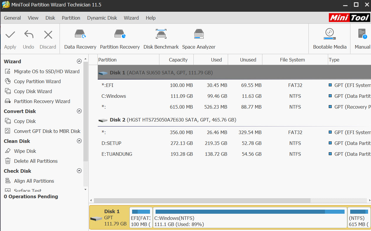 Hướng dẫn tải về và cài đặt MiniTool Partition Wizard 11.5 Full Key