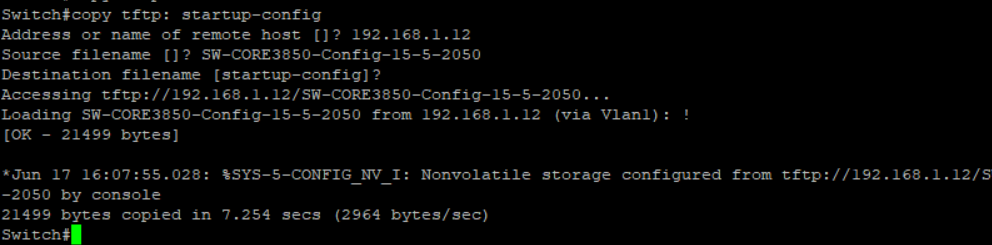 cách resore switch cisco