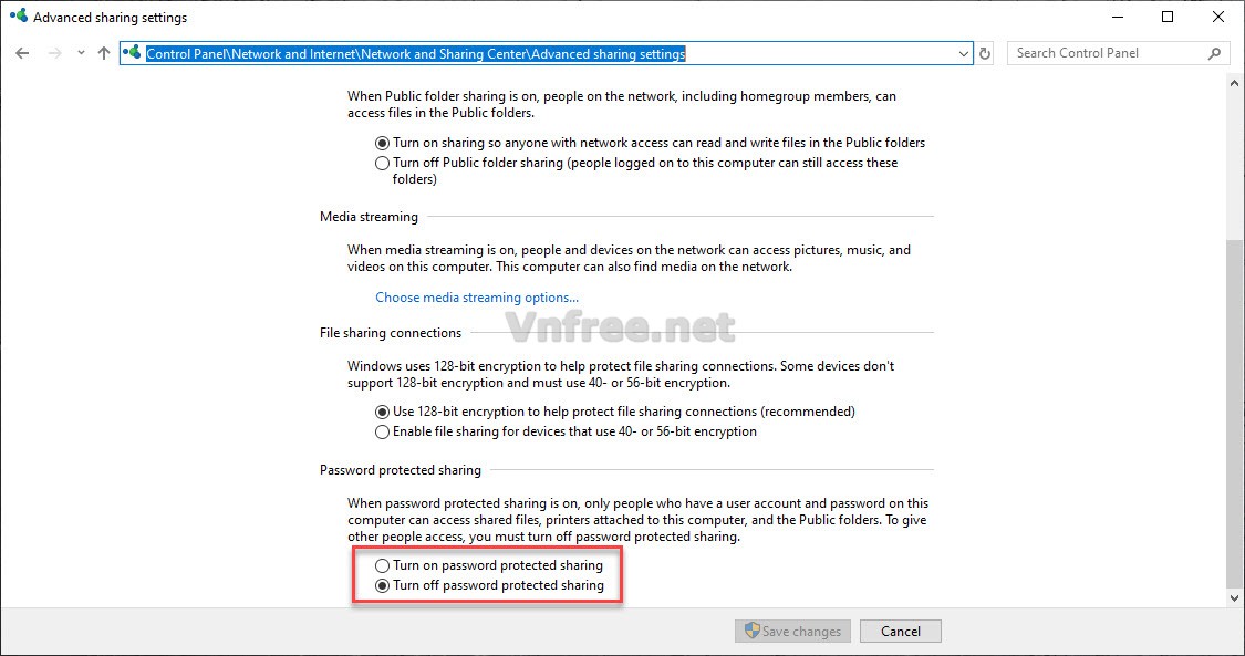 Bỏ mật khẩu khi chia sẻ file, máy in trên win 10