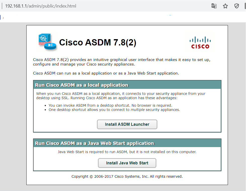 Hướng dẫn cài đặt, kích hoạt ASDM để cấu hình ASA, Firewall